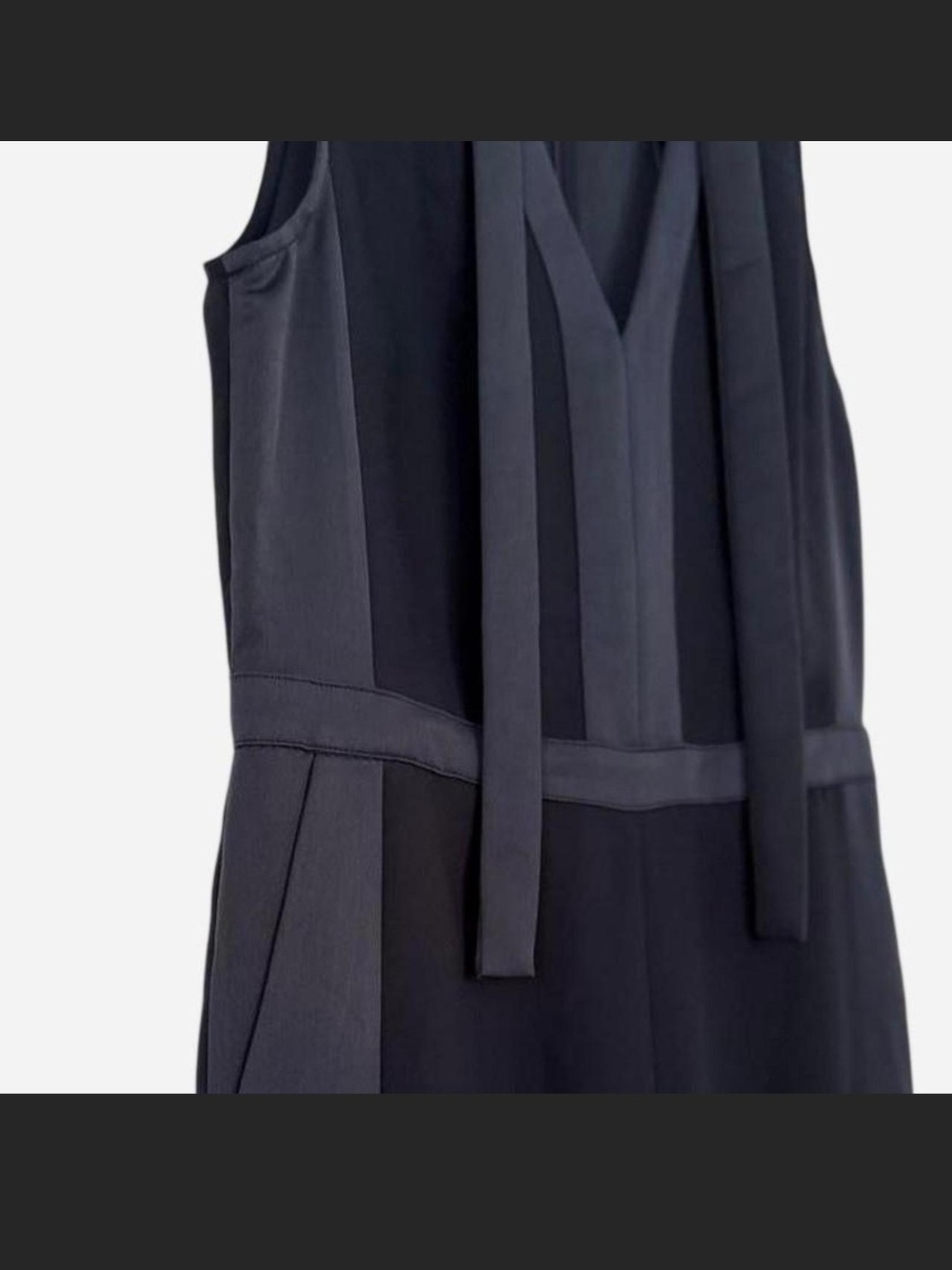 Banana Republic Black Two-Tone Sleeveless Tie-Front Jumpsuit